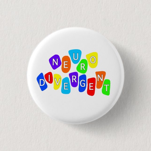 Neurodivergent | Rainbow Neurodiversity Awareness 3 Cm Round Badge (Front)