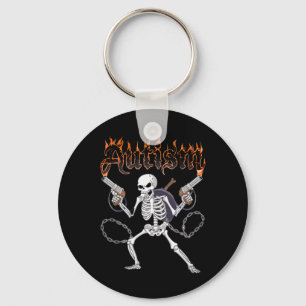 Neurodivergent Skeleton Warrior Autism Awareness Key Ring