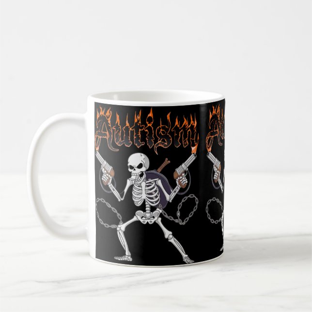 Neurodivergent Skeleton Warrior Classic Mug, 11 oz Coffee Mug (Left)