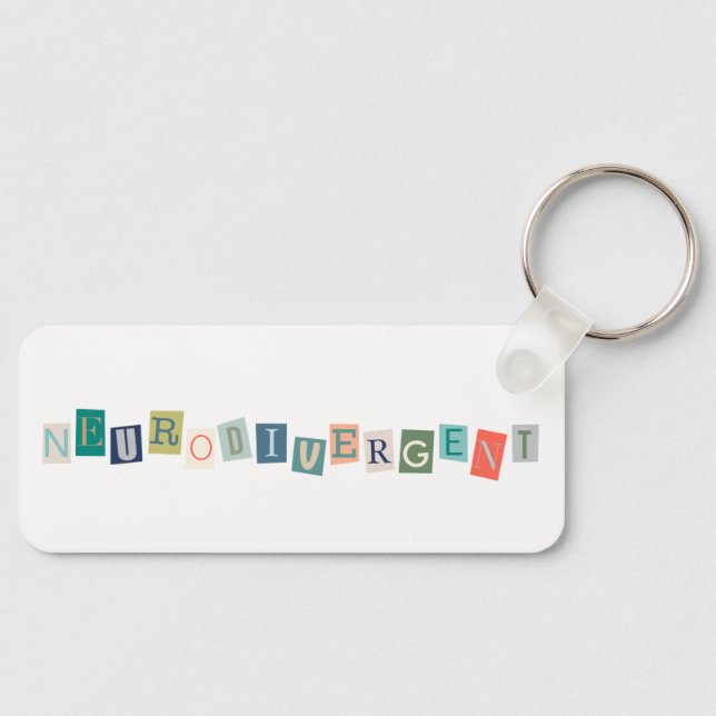 Neurodivergent typography Neurodiversity Awareness Key Ring (Front)