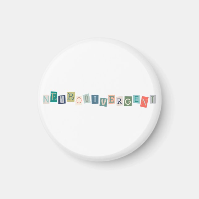 Neurodivergent typography Neurodiversity Awareness Magnet (Front)