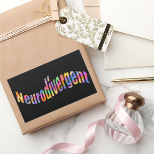 Neurodivergent typography Neurodiversity Awareness Rectangular Sticker