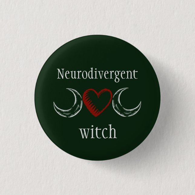 Neurodivergent witch 3 cm round badge (Front)