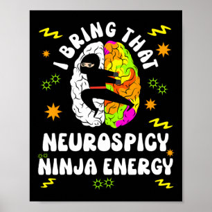 Neurodiverse Neurospicy Ninja Energy Autism Spectr Poster