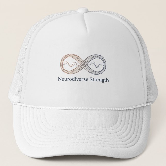 Neurodiverse Strength Infinity Symbol Minimalist Trucker Hat (Front)