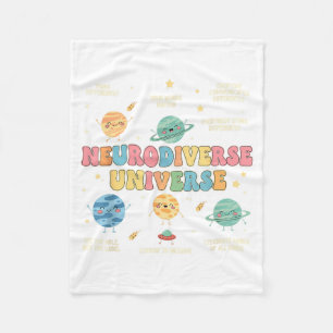 Neurodiverse Universe Autism ADHD Awareness SPED Fleece Blanket