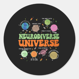 Neurodiverse Universe Autism Awareness Special Edu Classic Round Sticker