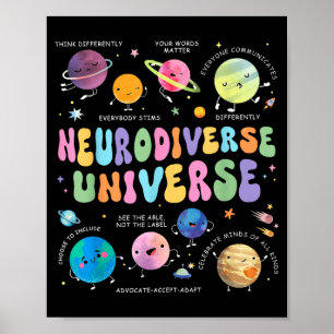 Neurodiverse Universe Autism Awareness Understand Poster