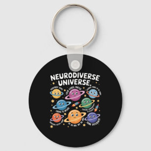 Neurodiverse Universe Autism Inclusion Planets Awa Key Ring