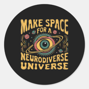 Neurodiverse Universe Neurodiversity Adhd Autism A Classic Round Sticker