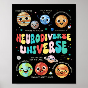 Neurodiverse Universe Neurodiversity Autism Awaren Poster