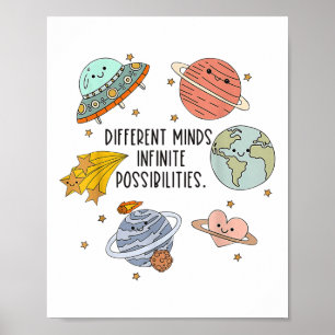 Neurodiverse Universe Planet Autism Awareness Supp Poster