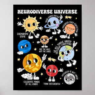 Neurodiverse Universe Planet Autism Awareness Supp Poster