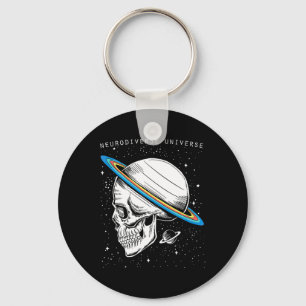 Neurodiverse Universe Skull Neurodiversity Autism Key Ring