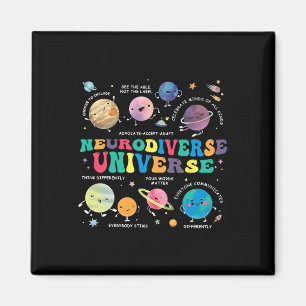 Neurodiverse Universe Space Planet Autistic Autism Magnet