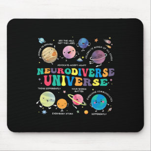 Neurodiverse Universe Space Planet Autistic Autism Mouse Pad