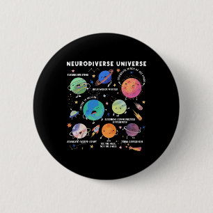 Neurodiverse Universe Space Planet Special Educati 6 Cm Round Badge