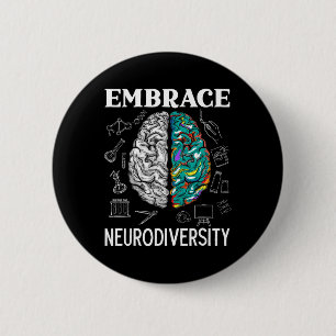 Neurodiversity Adhd Awareness Mental Health  6 Cm Round Badge