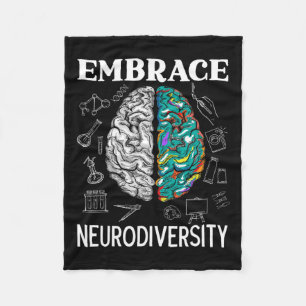 Neurodiversity Adhd Awareness Mental Health  Fleece Blanket
