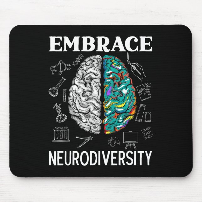 Neurodiversity Adhd Awareness Mental Health  Mouse Pad (Front)