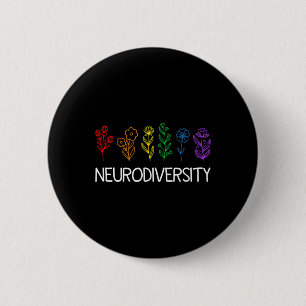 Neurodiversity April Autism Awareness Pride Rainbo 6 Cm Round Badge