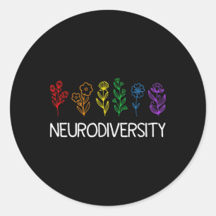 Neurodiversity April Autism Awareness Pride Rainbo Classic Round Sticker