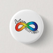 Neurodiversity Autism Acceptance Rainbow Button