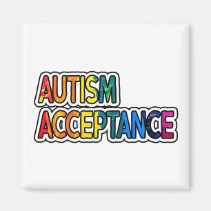 Neurodiversity Autism Acceptance Rainbow Button Ma Magnet