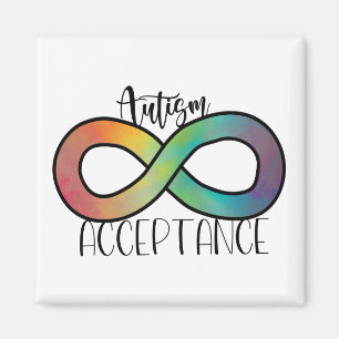 Neurodiversity Autism Acceptance Rainbow Button Magnet