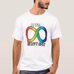 Neurodiversity Autism Acceptance Rainbow Button T-Shirt