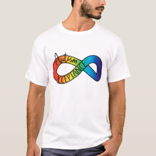Neurodiversity Autism Acceptance Rainbow Button T-Shirt