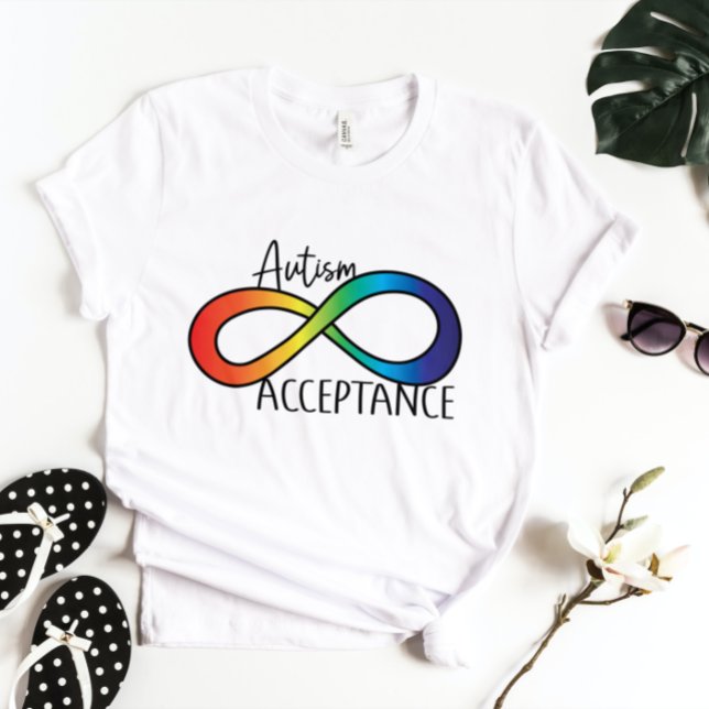 Neurodiversity Autism Acceptance Rainbow Button T-Shirt (Creator Uploaded)