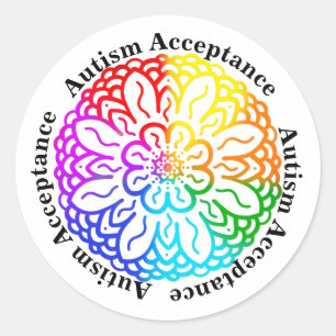 Neurodiversity Autism Acceptance Rainbow Classic Round Sticker