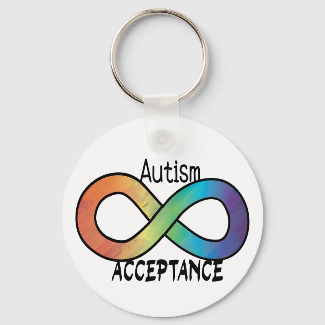 Neurodiversity Autism Acceptance Rainbow Key Ring (Front)