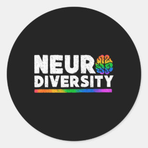 Neurodiversity Autism Adhd Mental Health Awareness Classic Round Sticker