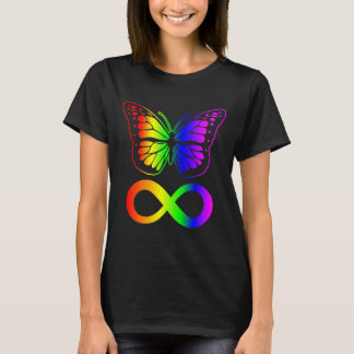 Neurodiversity Autism Adhd Rainbow Butterfly T-Shirt