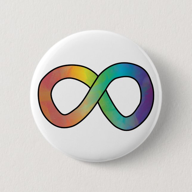 Neurodiversity Autism Awareness Acceptance Rainbow 6 Cm Round Badge (Front)