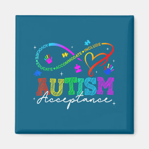 Neurodiversity Autism Awareness Rainbow Infinity Magnet