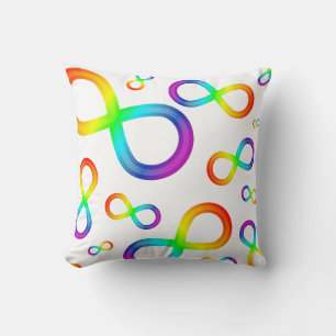 Neurodiversity Autism Rainbow Infinity Symbol Cushion