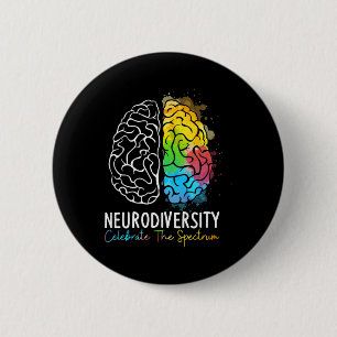 Neurodiversity - Autism Spectrum Asd Adhd Rainbow  6 Cm Round Badge