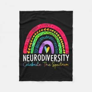 Neurodiversity Autism Spectrum Asd Adhd Rainbow Bo Fleece Blanket