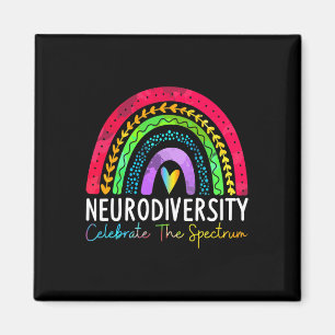 Neurodiversity Autism Spectrum Asd Adhd Rainbow Bo Magnet
