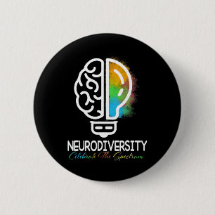 Neurodiversity Autism Spectrum Asd Adhd Rainbow Br 6 Cm Round Badge