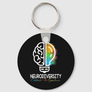 Neurodiversity Autism Spectrum Asd Adhd Rainbow Br Key Ring