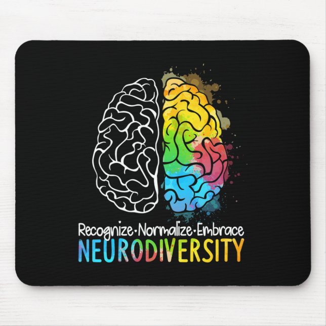 Neurodiversity Autism Spectrum Asd Adhd Rainbow Br Mouse Pad (Front)