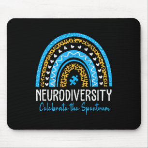 Neurodiversity Autism Spectrum Asd Adhd Rainbow Le Mouse Pad