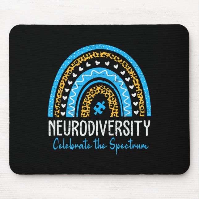 Neurodiversity Autism Spectrum Asd Adhd Rainbow Le Mouse Pad (Front)