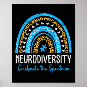 Neurodiversity Autism Spectrum Asd Adhd Rainbow Le Poster