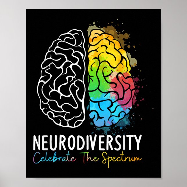 Neurodiversity - Autism Spectrum Asd Adhd Rainbow Poster (Front)