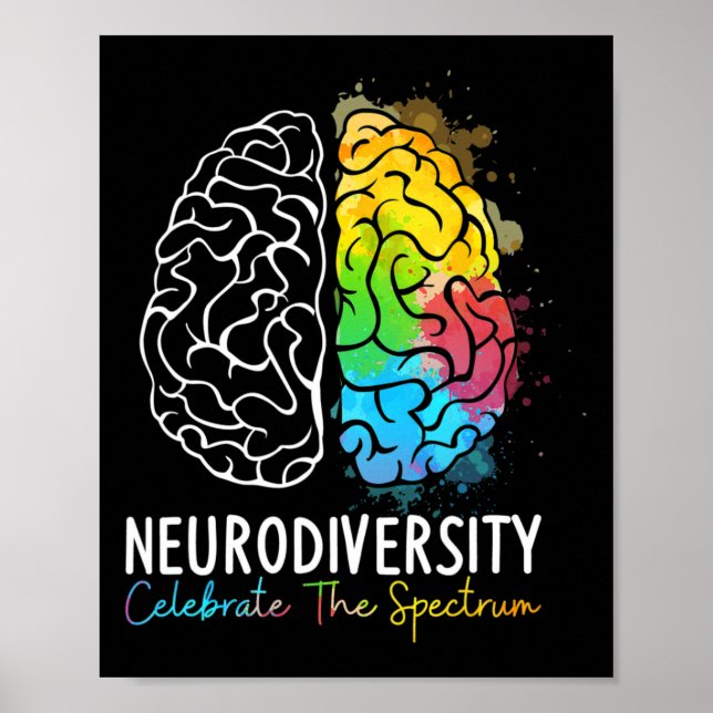 Neurodiversity - Autism Spectrum Asd Adhd Rainbow  Poster (Front)